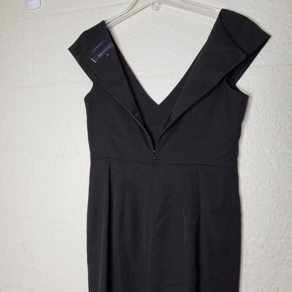 Anne Klein Black Ruched Cross Chest Sheath Dress 6 - Picture 10 of 12